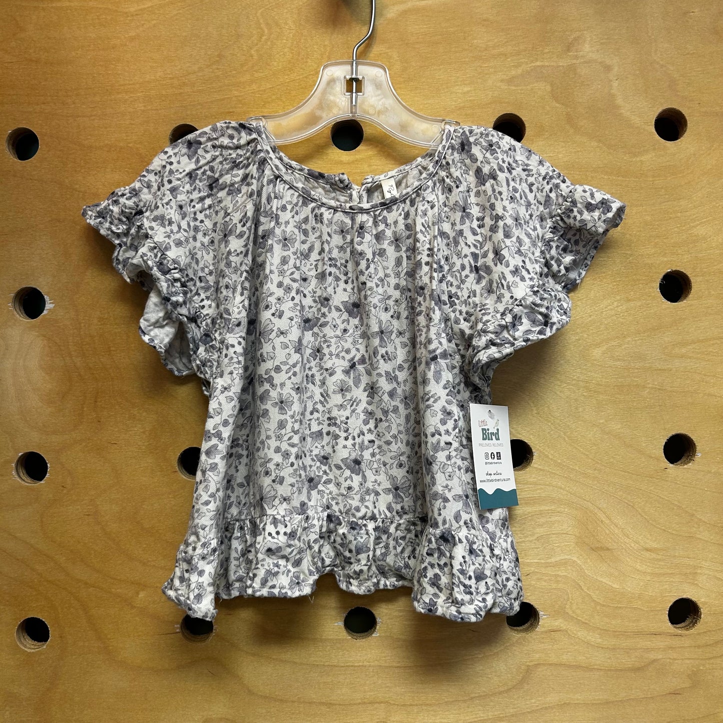 White/Purple Floral Tee