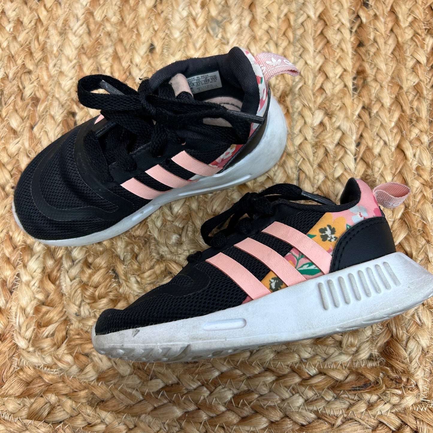 Black & Pink Floral Running Sneakers