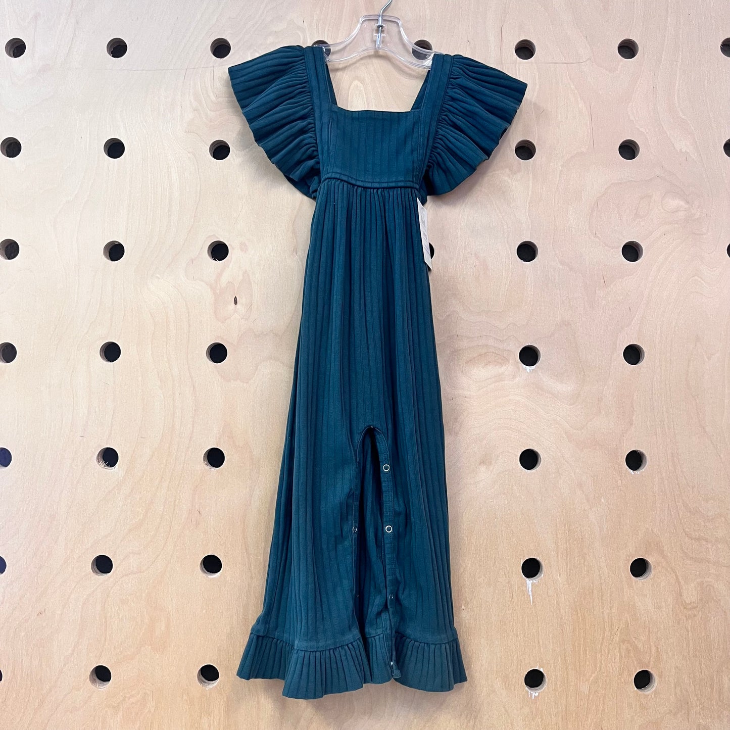 Green Ribbed Crossback Romper