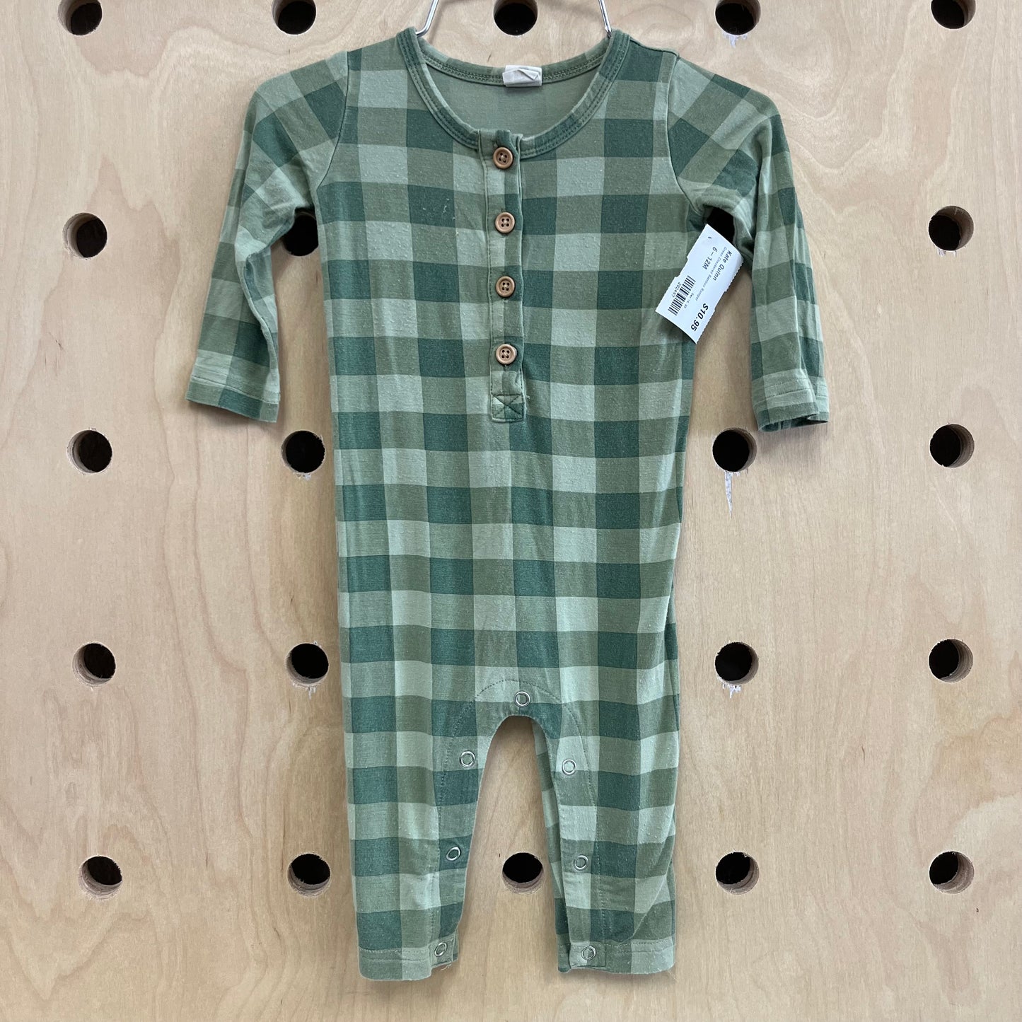 Green Checkered Bamboo Romper