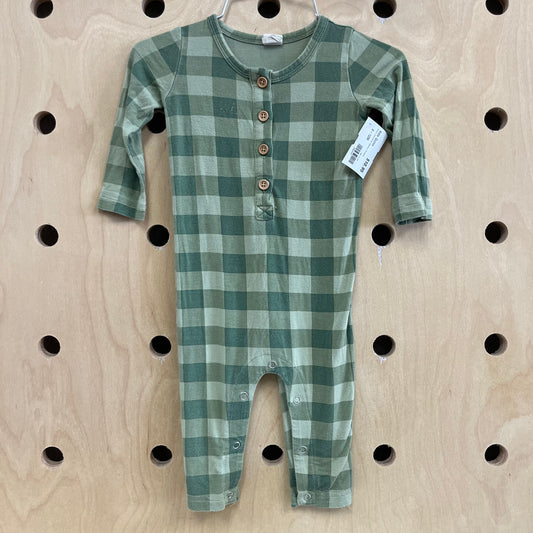 Green Checkered Bamboo Romper