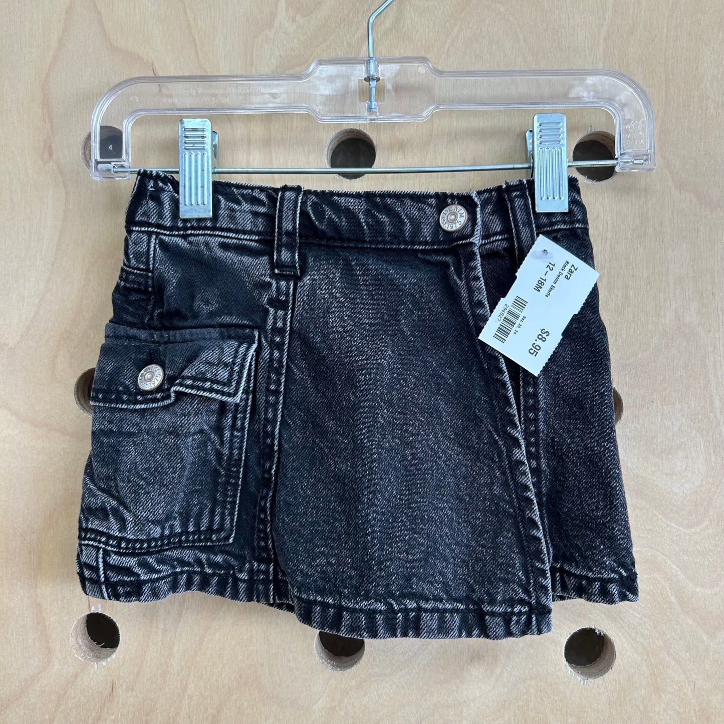 Black Denim Skorts