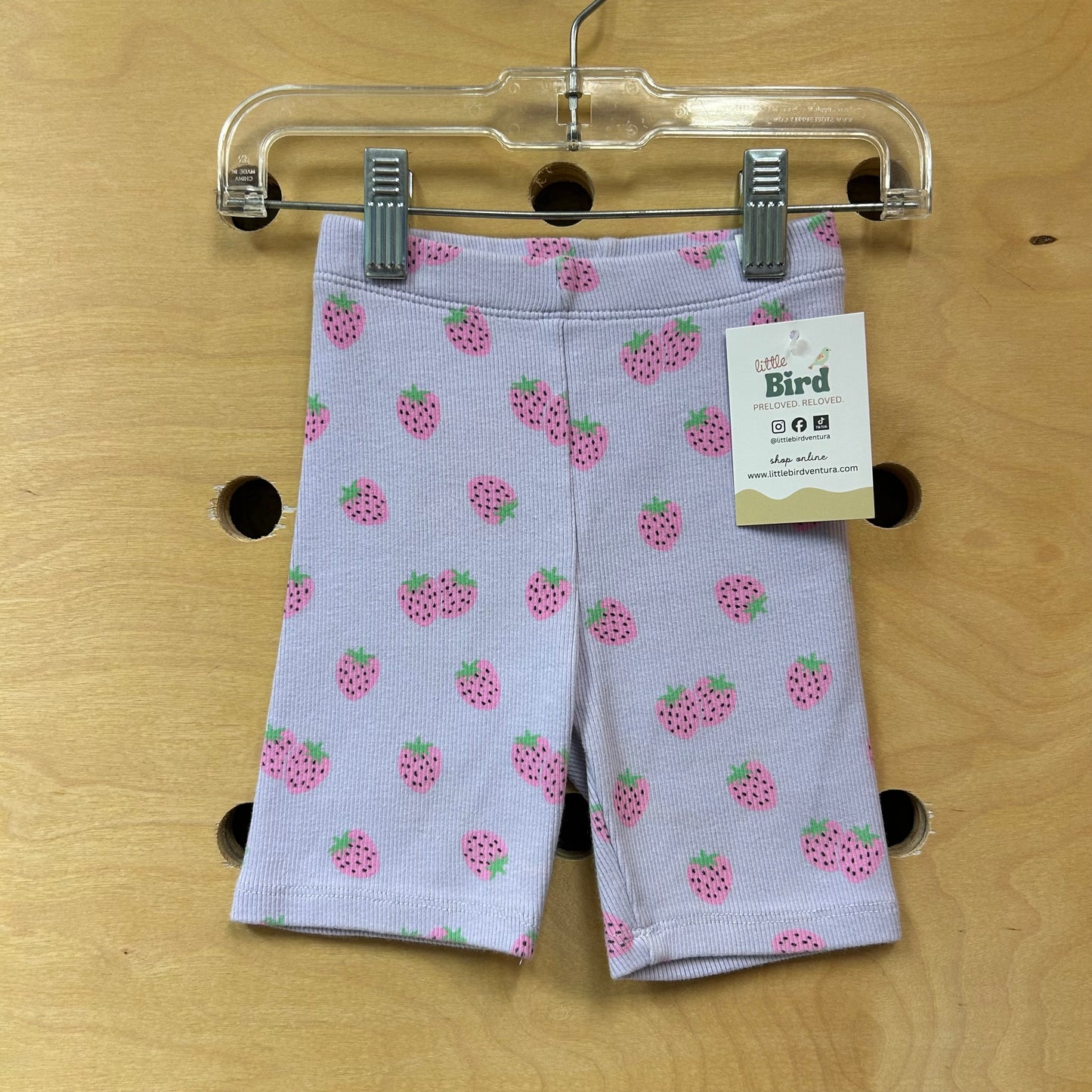 Purple/Pink Strawberries Ribbed Shorts