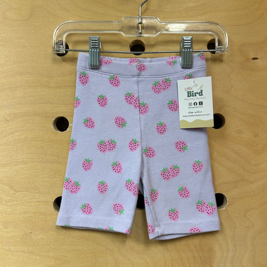 Purple/Pink Strawberries Ribbed Shorts