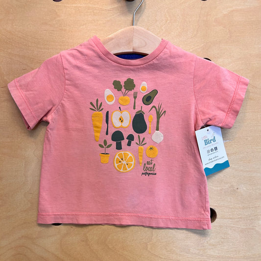 Organic Pink 'Eat Local' Fruits Tee