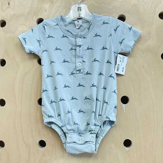 Blue Bunnies Bubble Romper