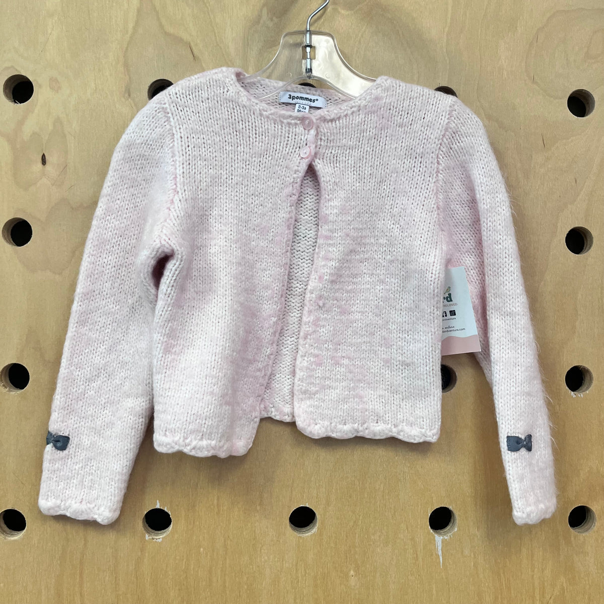 Pink Bow Sleeve Cardigan