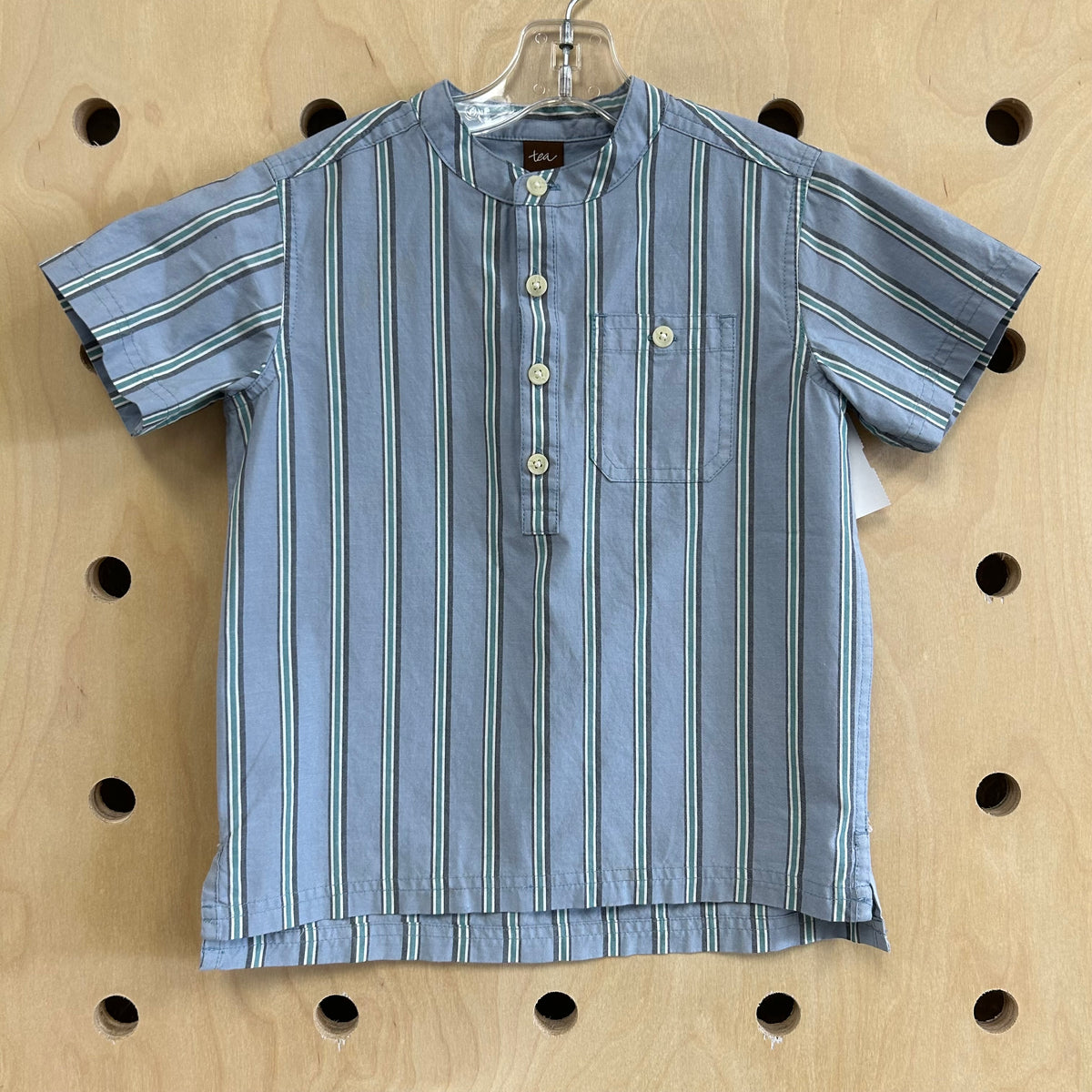 Blue & Green Striped Top