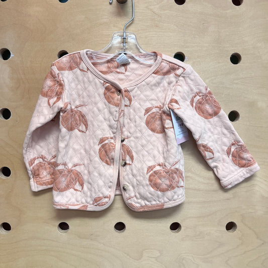 Organic Quilted Peaches Button Jacket