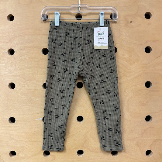 Olive/Black Floral Waffle Leggings