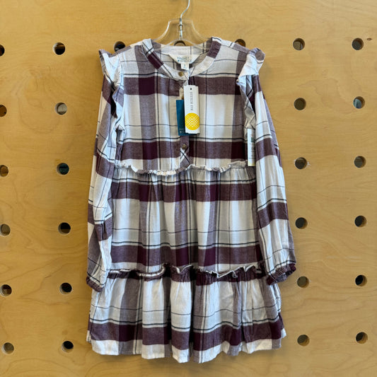 Plum/White Plaid Flannel Dress NEW!