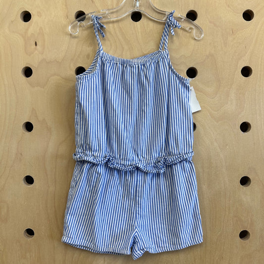 Blue + White Striped Romper