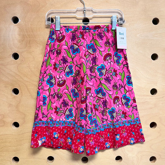 Pink Floral Wide Leg Cotton Pants