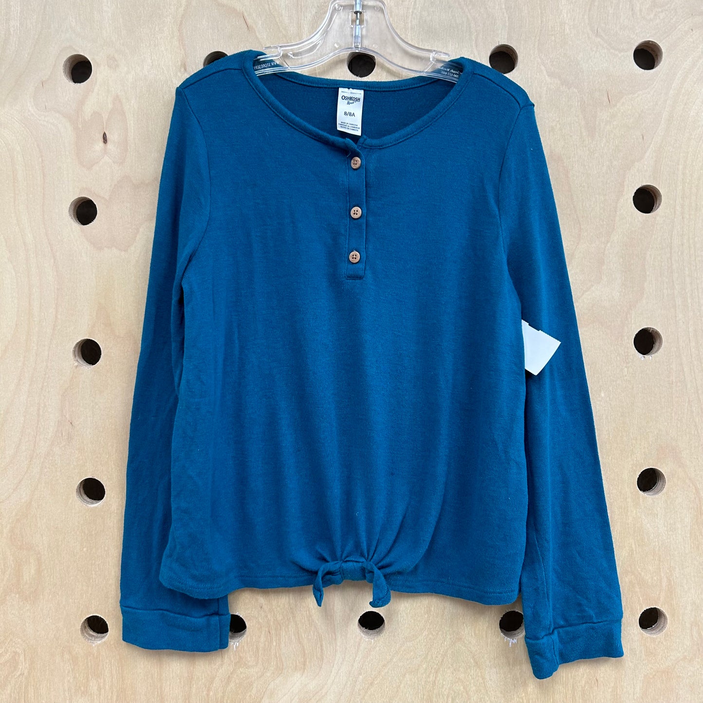 Turquoise Button Knot Top