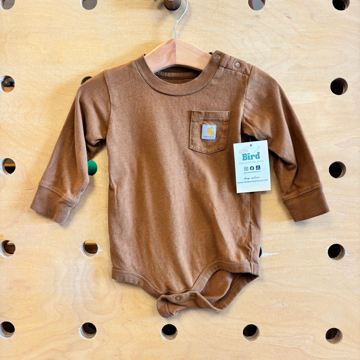 Brown Pocket Logo Bodysuit