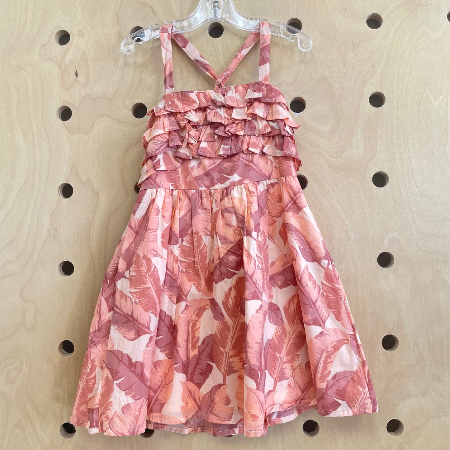 Peach Tropical Floral Dress