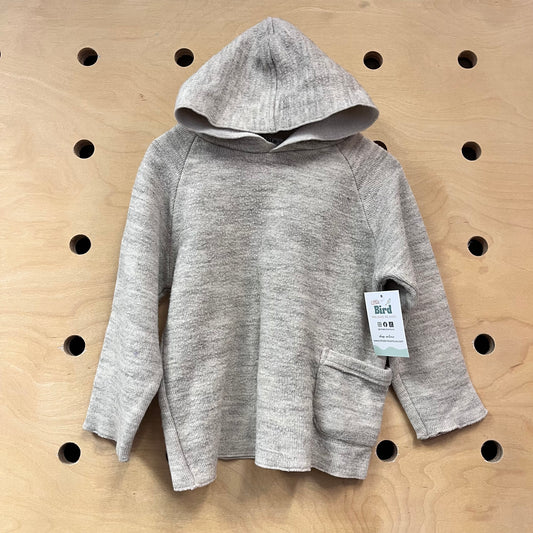 Beige Ribbed Hoodie