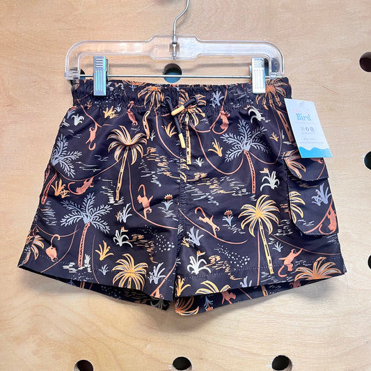 Black Monkeys/Palm Trees Swim Trunks