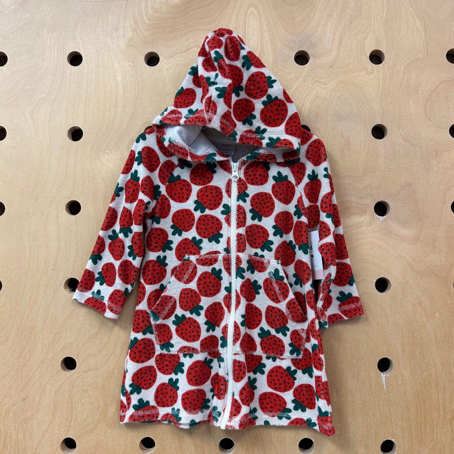 Strawberry Terry Zippered Cover Up