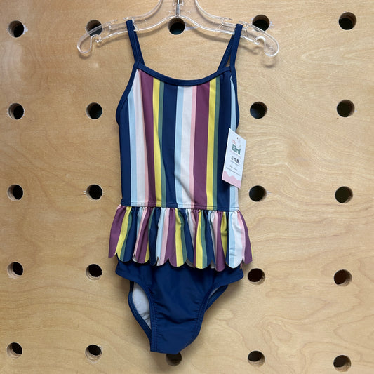 Navy/Striped Swimsuit