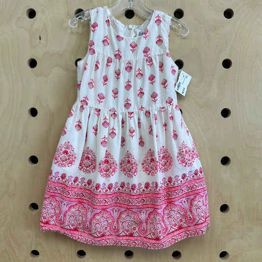 Cream & Pink Floral Dress
