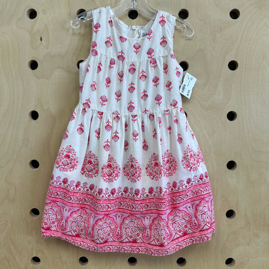 Cream & Pink Floral Dress
