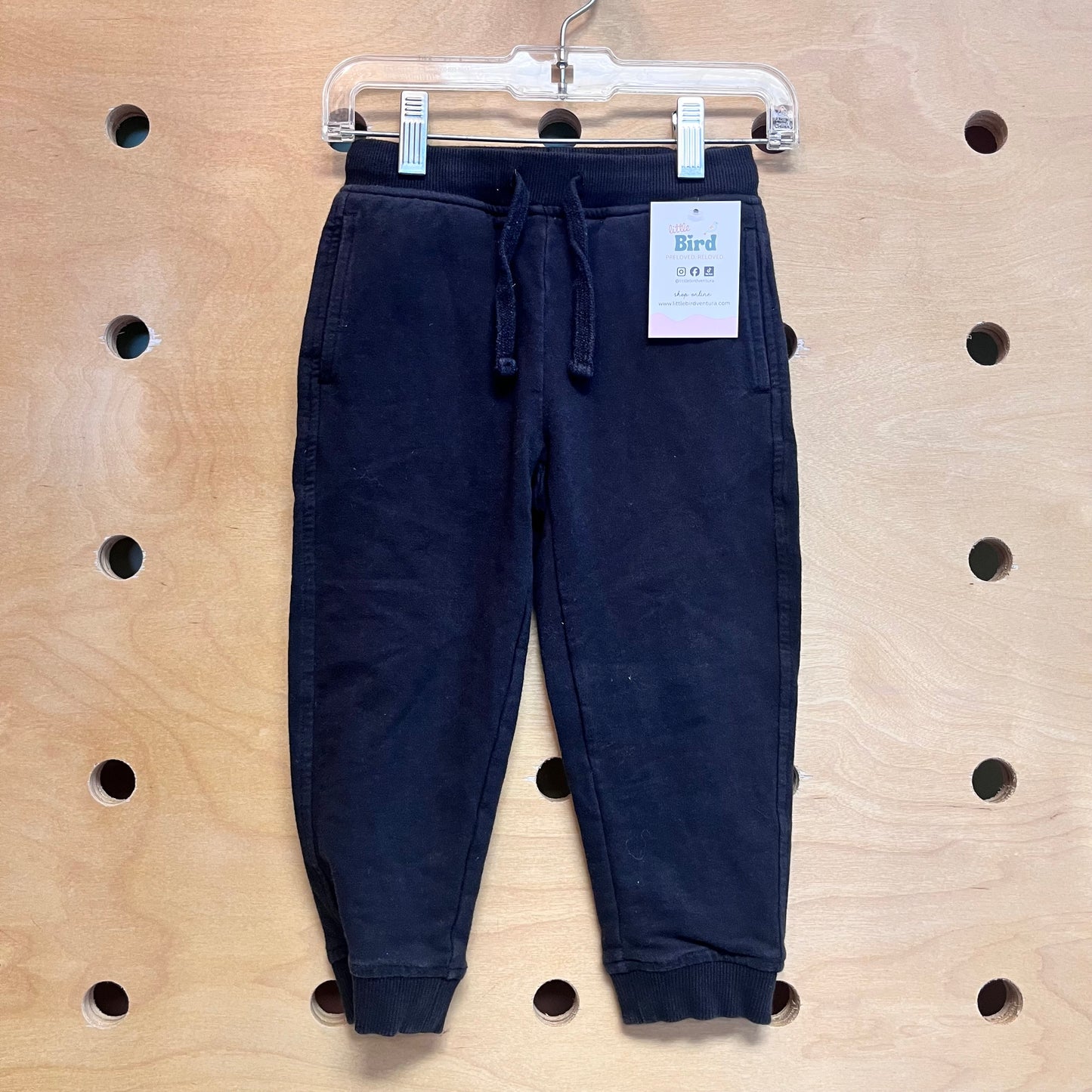 Organic Black Drawstring Joggers