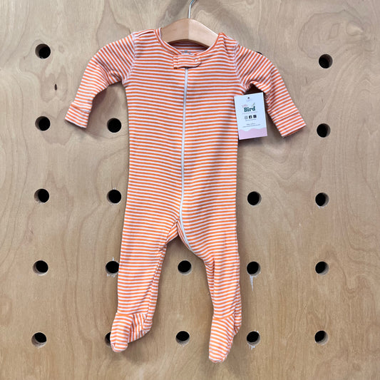 Orange Striped Zip Footies