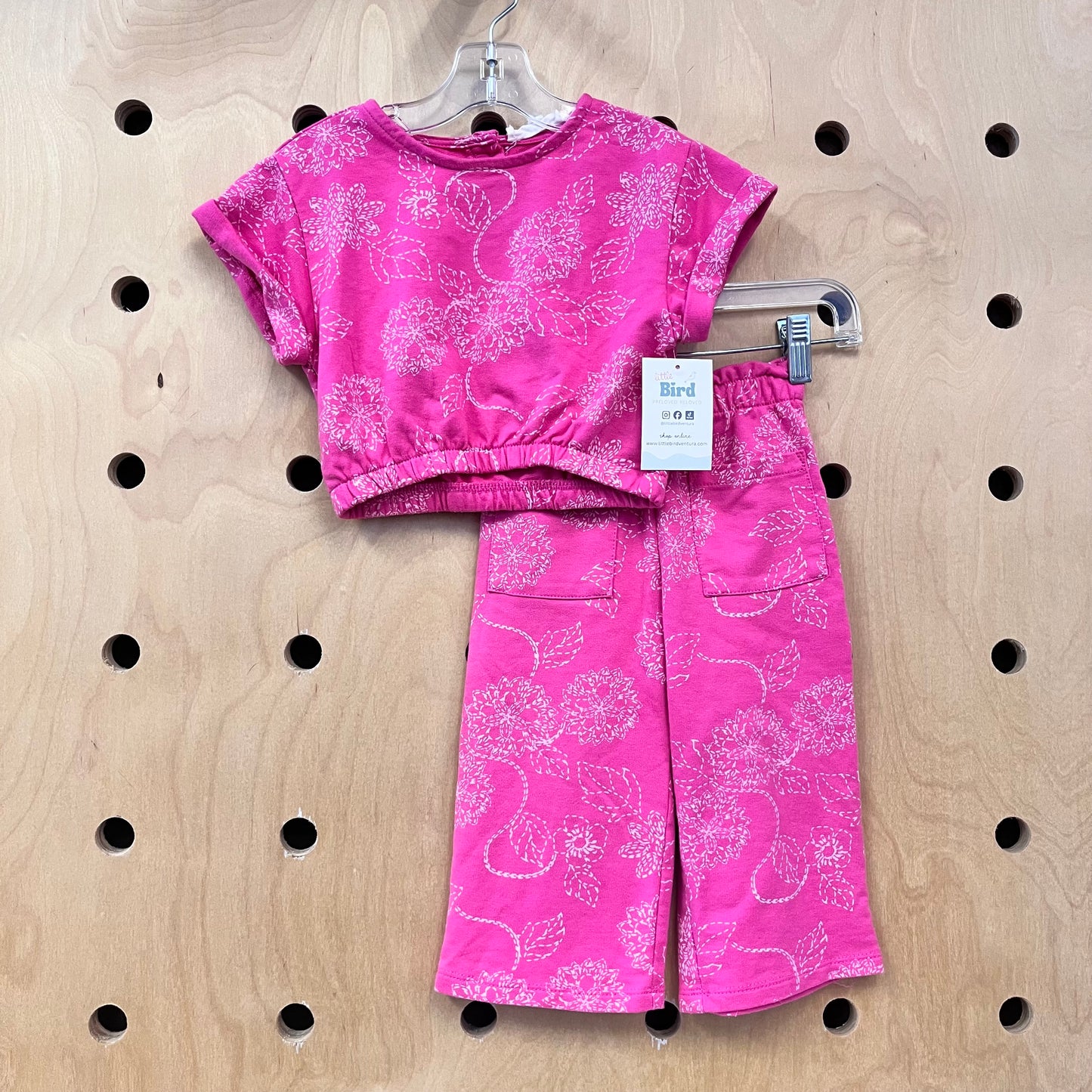 Pink + Beige Floral Outfit