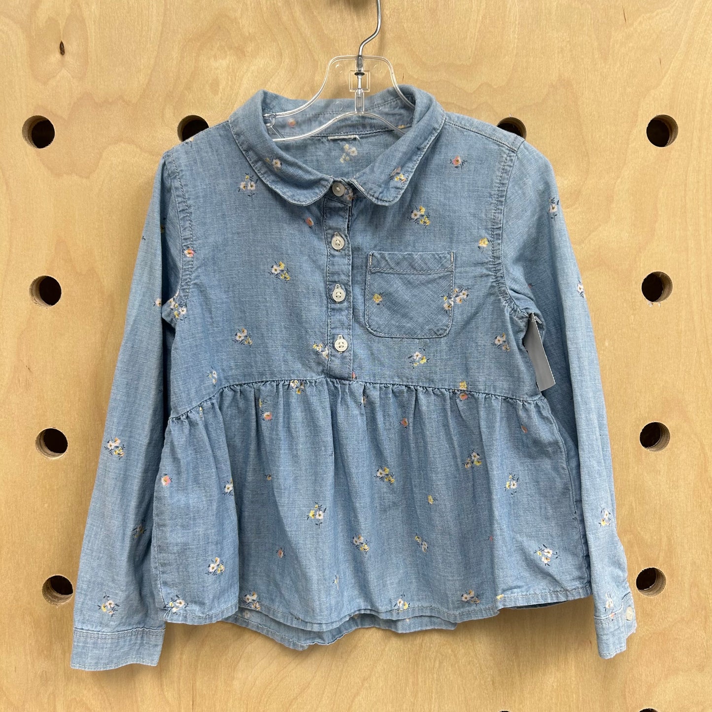 Denim Floral Top