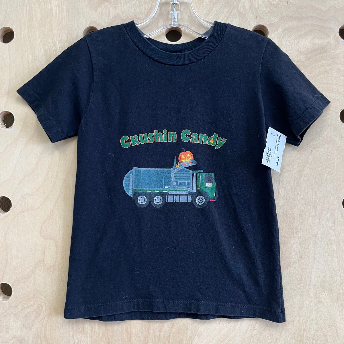Black Halloween Garbage Truck Tee