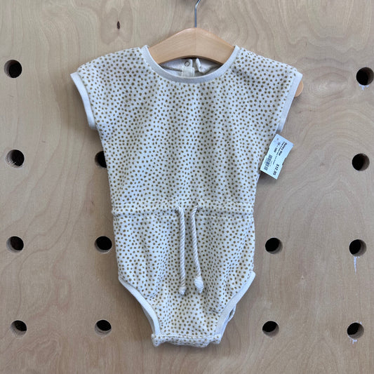 Cream & Golden Spot Terry Romper