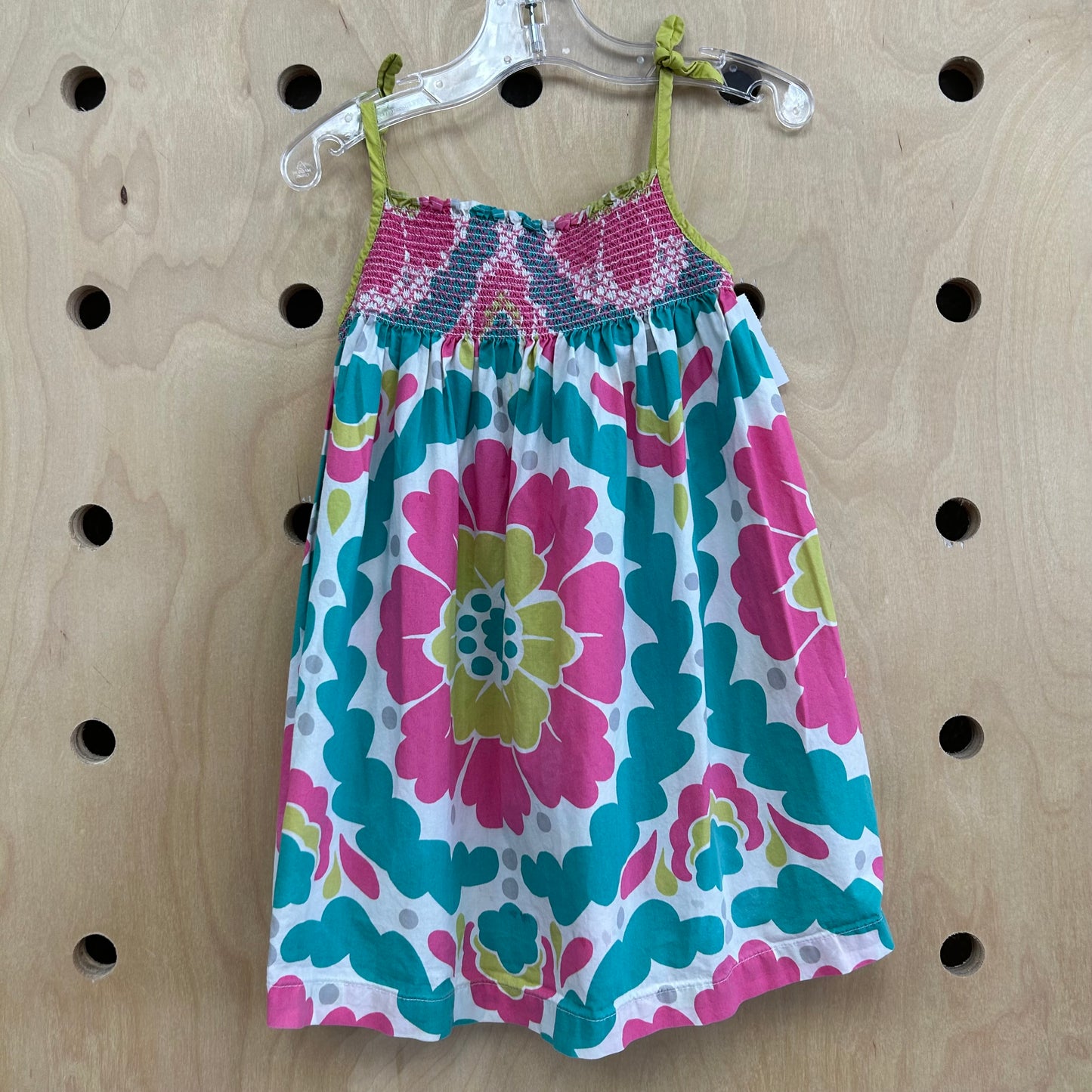 Pink + Teal Floral Dress