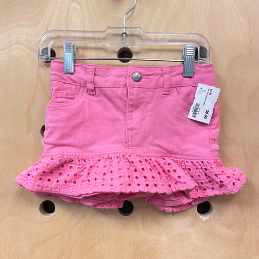 Pink Denim Eyelet Scooter