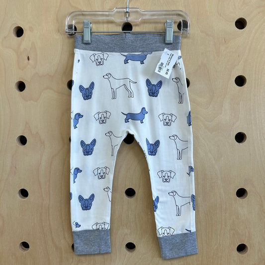 Organic White+Blue Dogs Pants