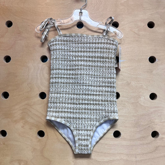 Light Green Smocked Swimsuit