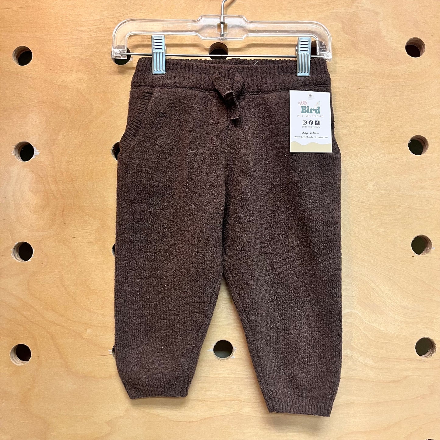 Brown Knit Pull On Pants