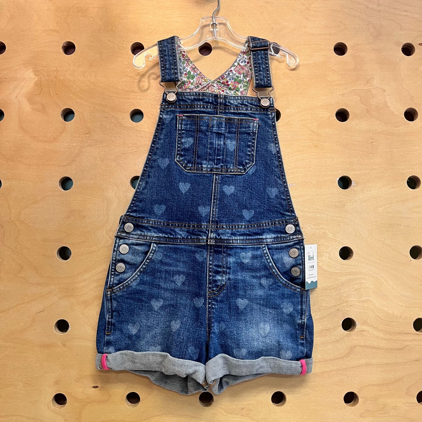 Denim Heart Shortalls