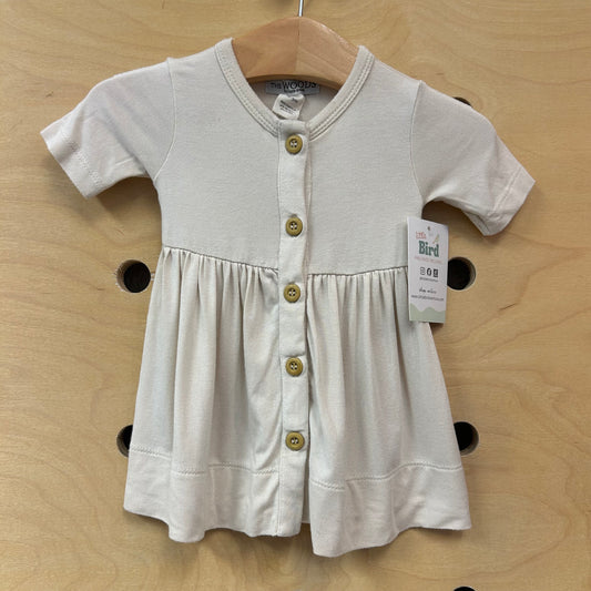 Eggshell Button Modal Dress