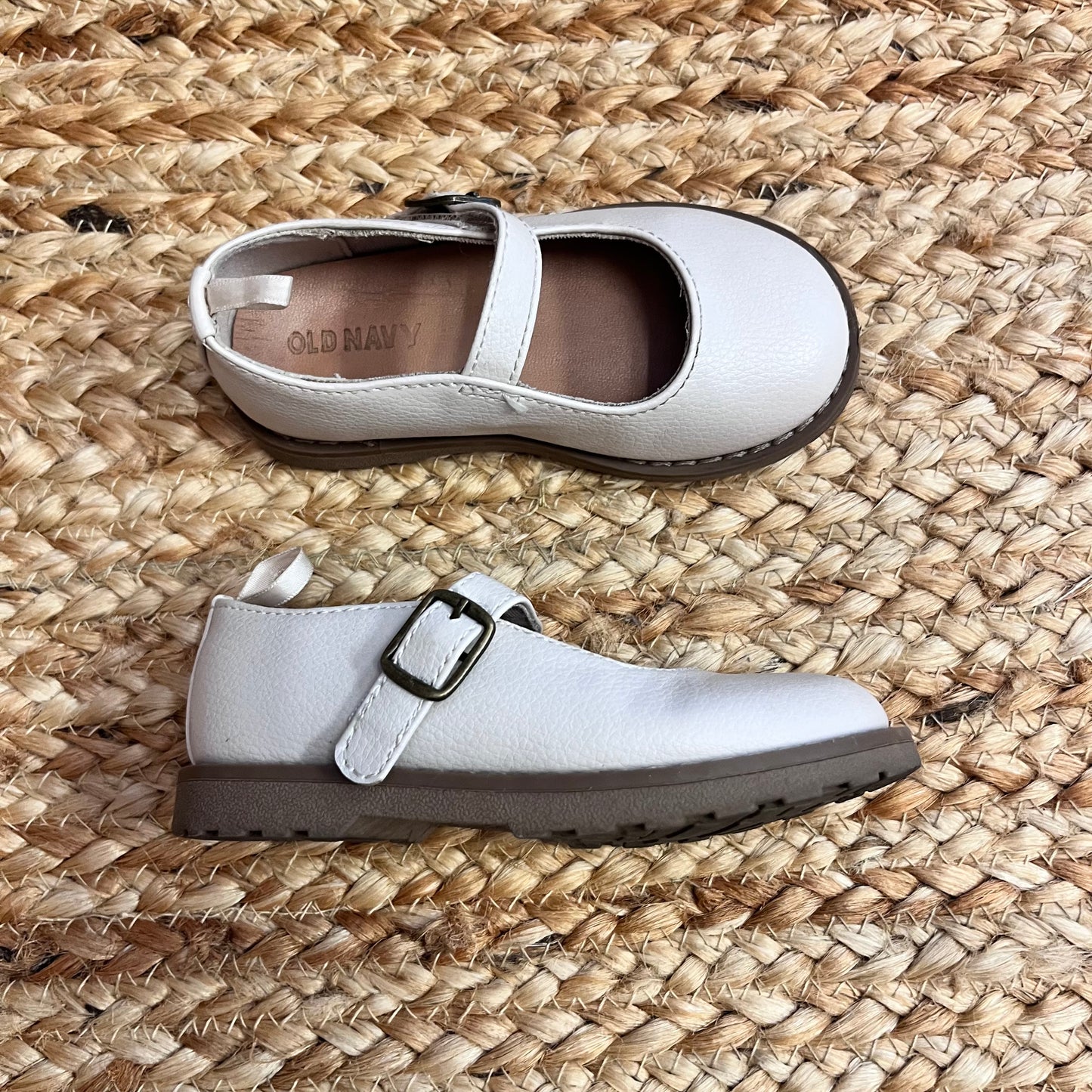 Beige Faux-Suede Mary Janes