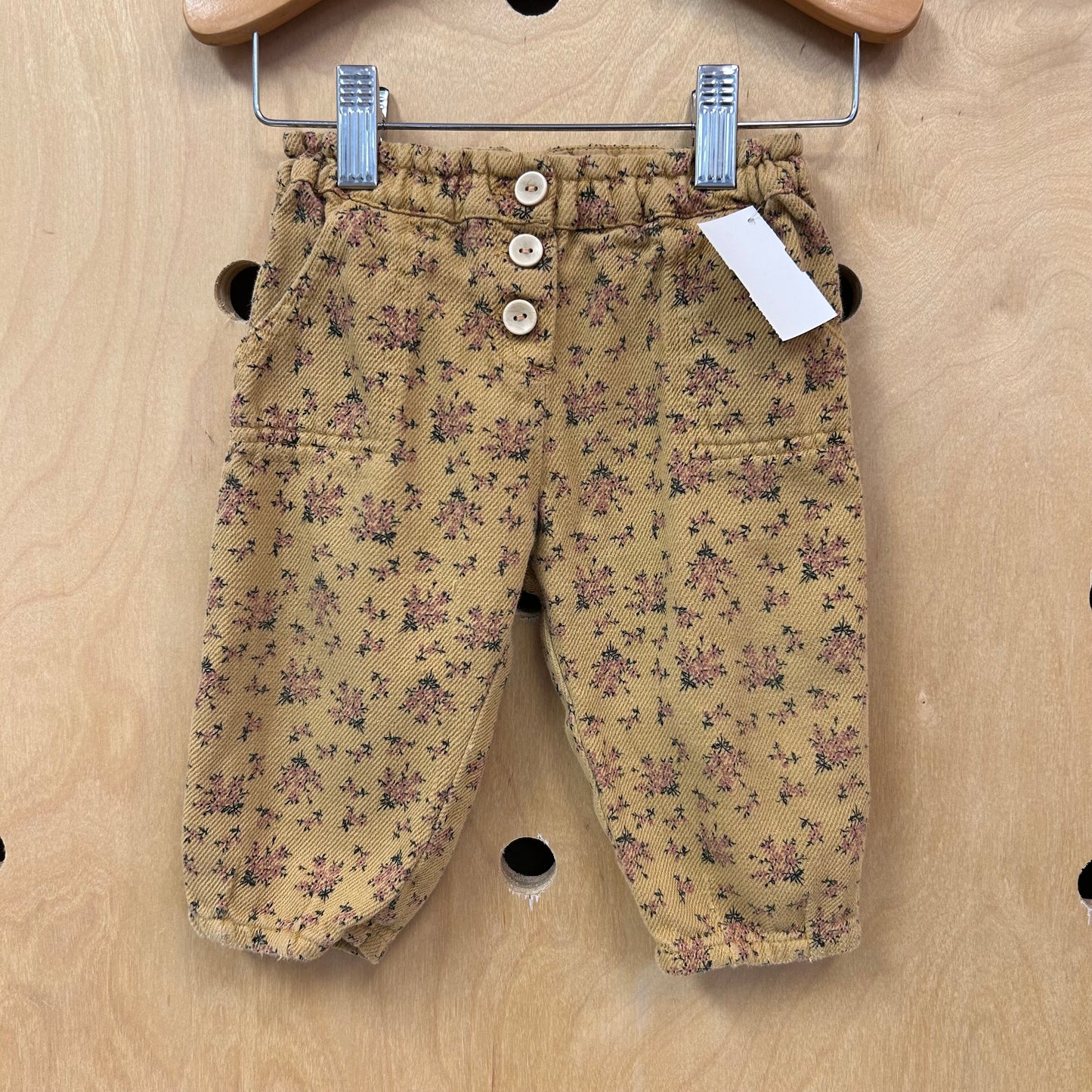 Mustard Floral Knit Pants