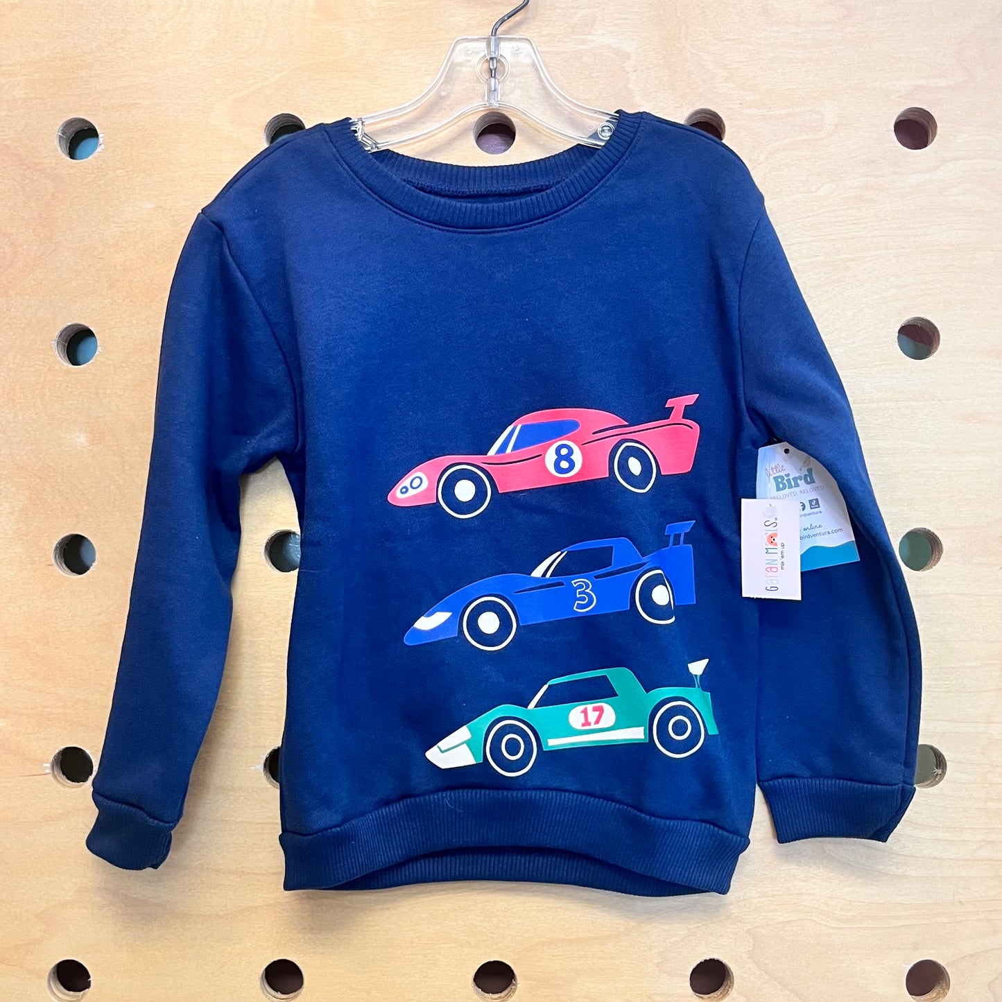 Navy Race Cars Pullover NEW!