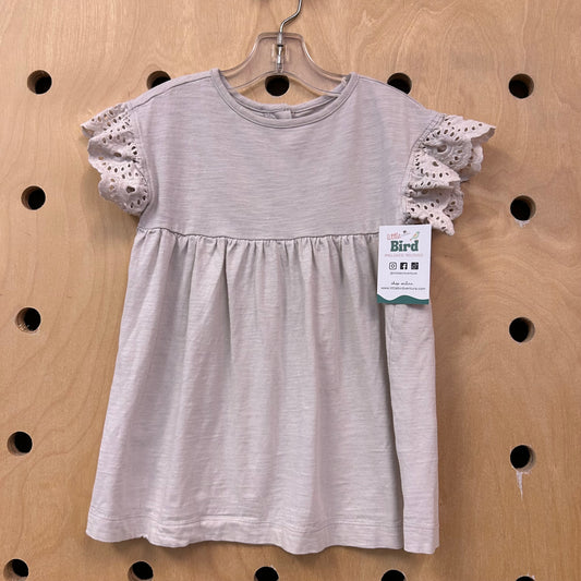 Greige Eyelet Sleeve Dress