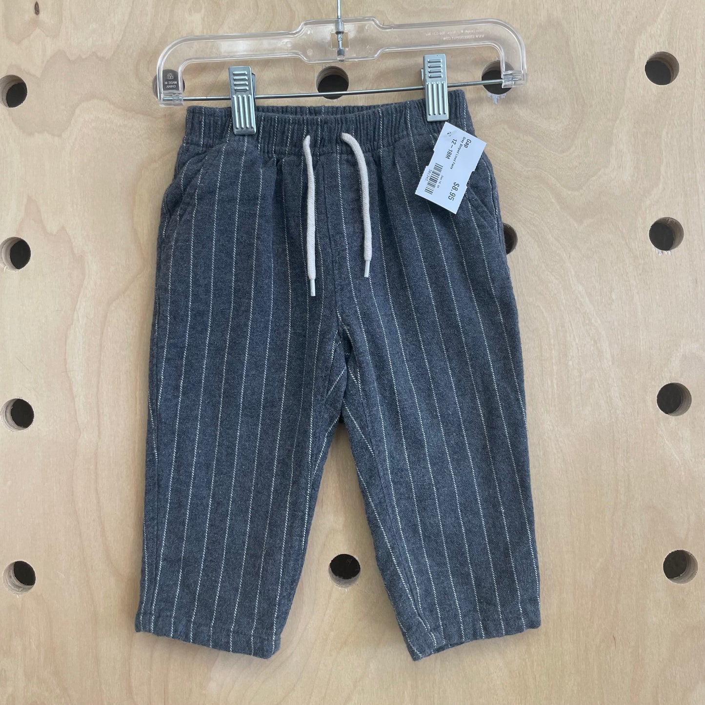 Grey Striped Lined Pants