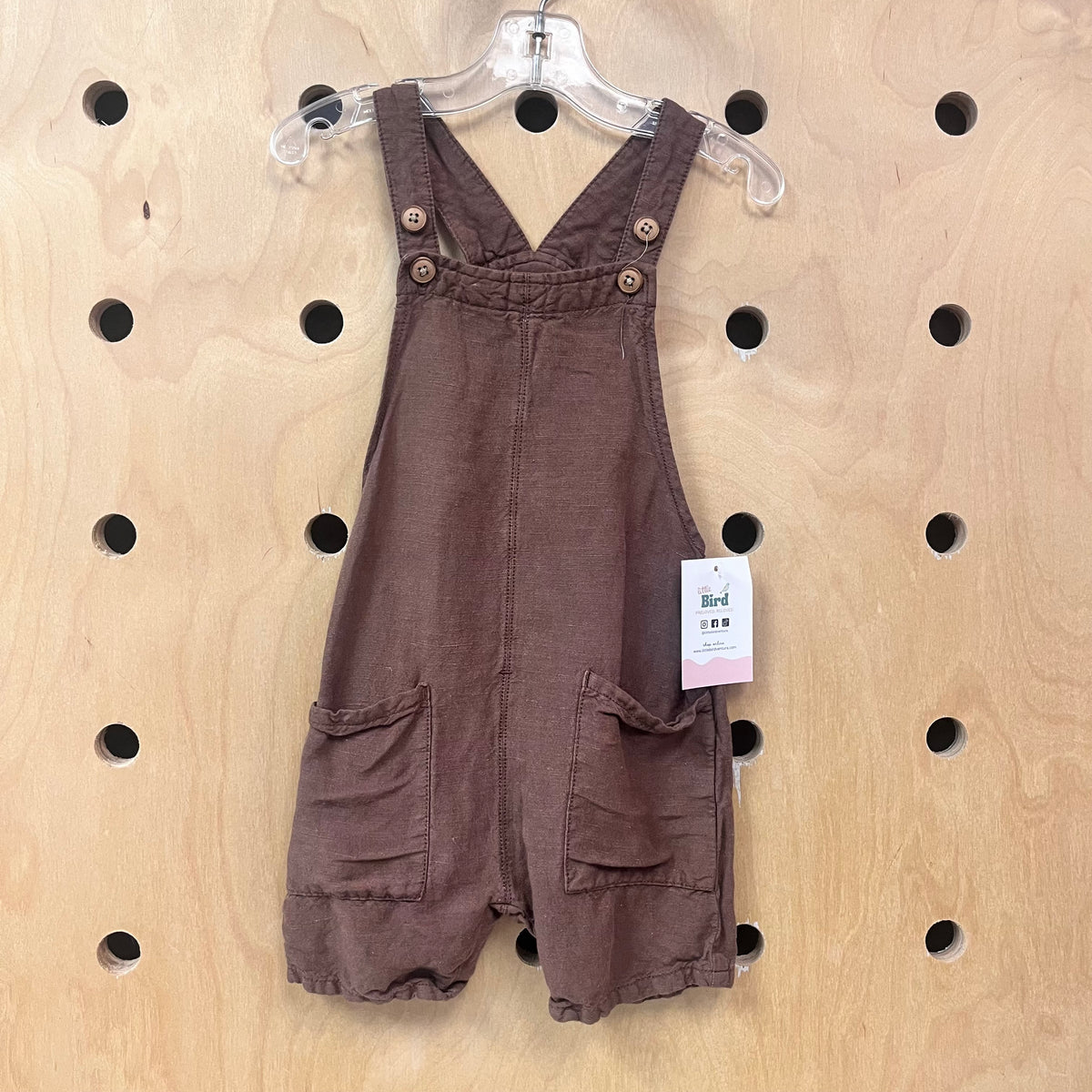 Brown Linen Blend Shortalls