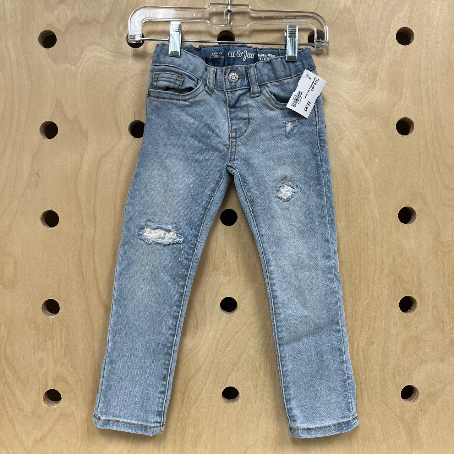Light Wash Floral Patch Denim