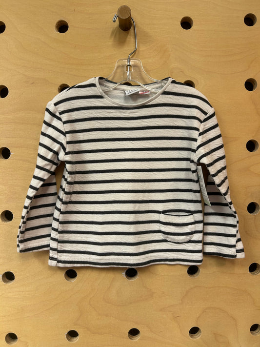 Black & Cream Ribbed Top
