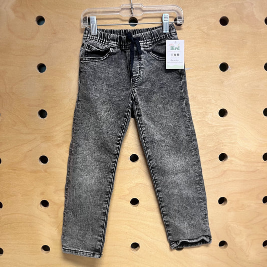 Grey Denim Straight Leg Pants