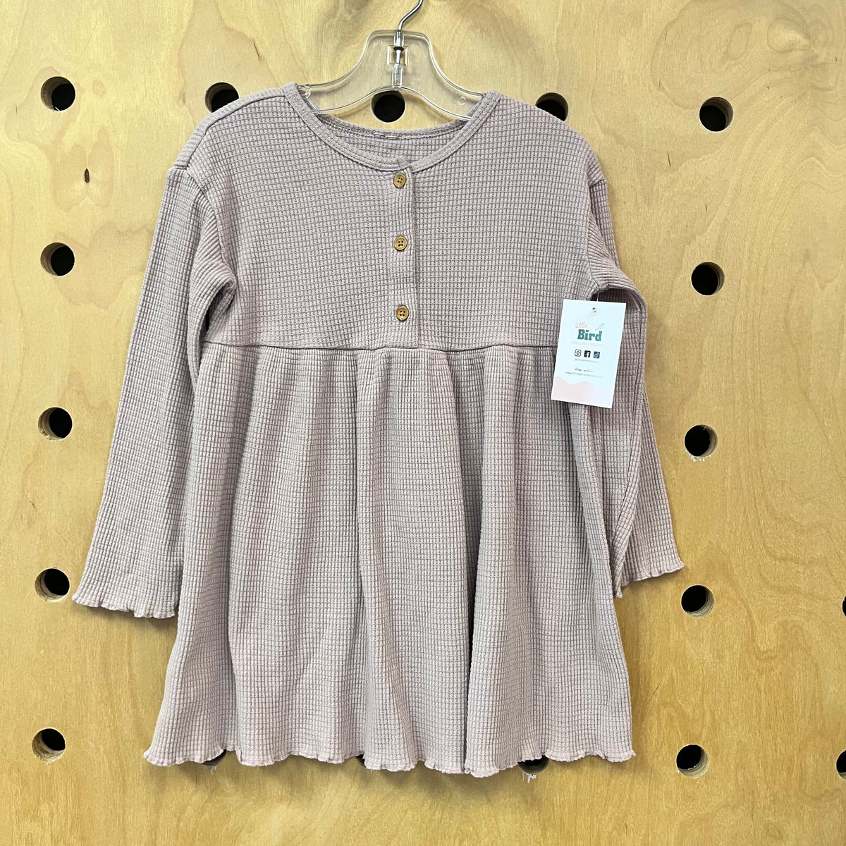 Blush Waffle Button Dress