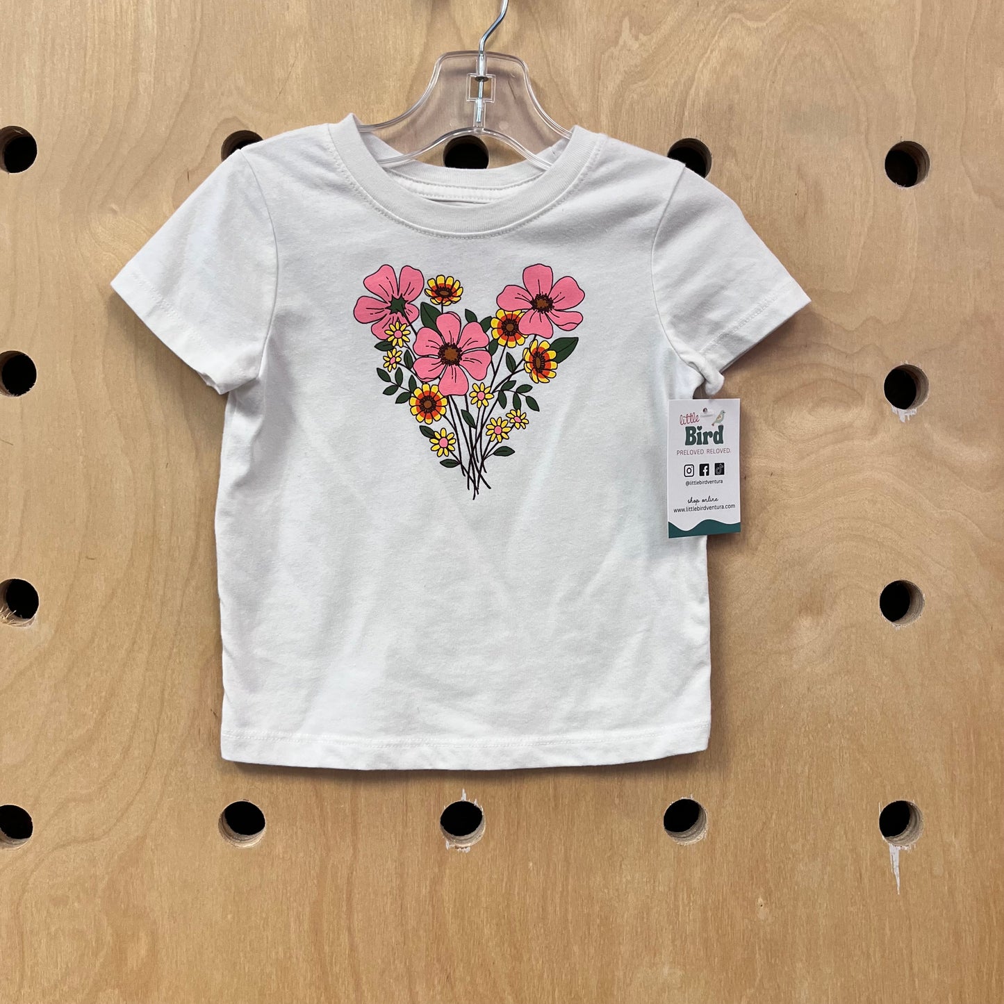 Floral Heart White Tee